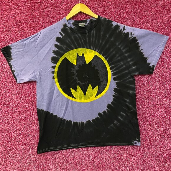 DC Batman Logo Graphic Design Tie Dye T-Shirt Large - Picture 3 of 5